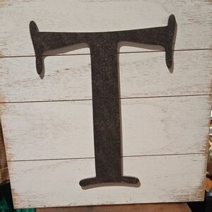 Rustic Black Letter T Wall Decor